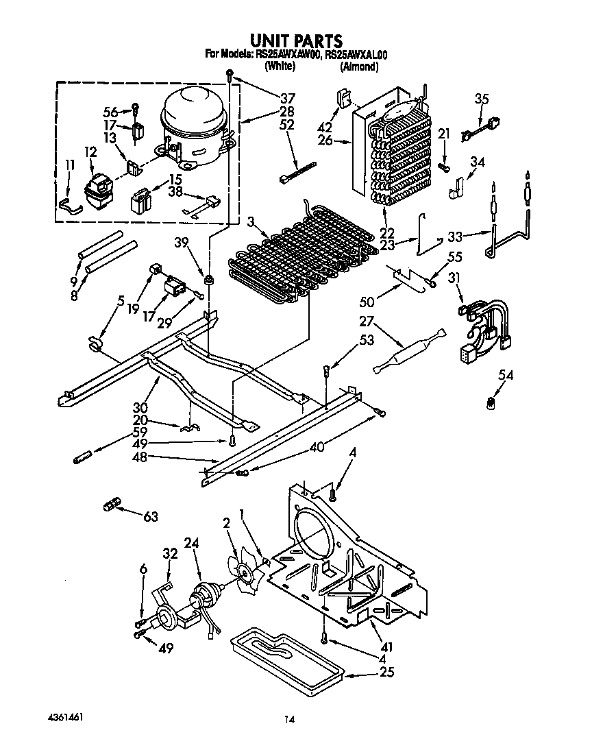 Roper RS25AWXAW00 unit diagram