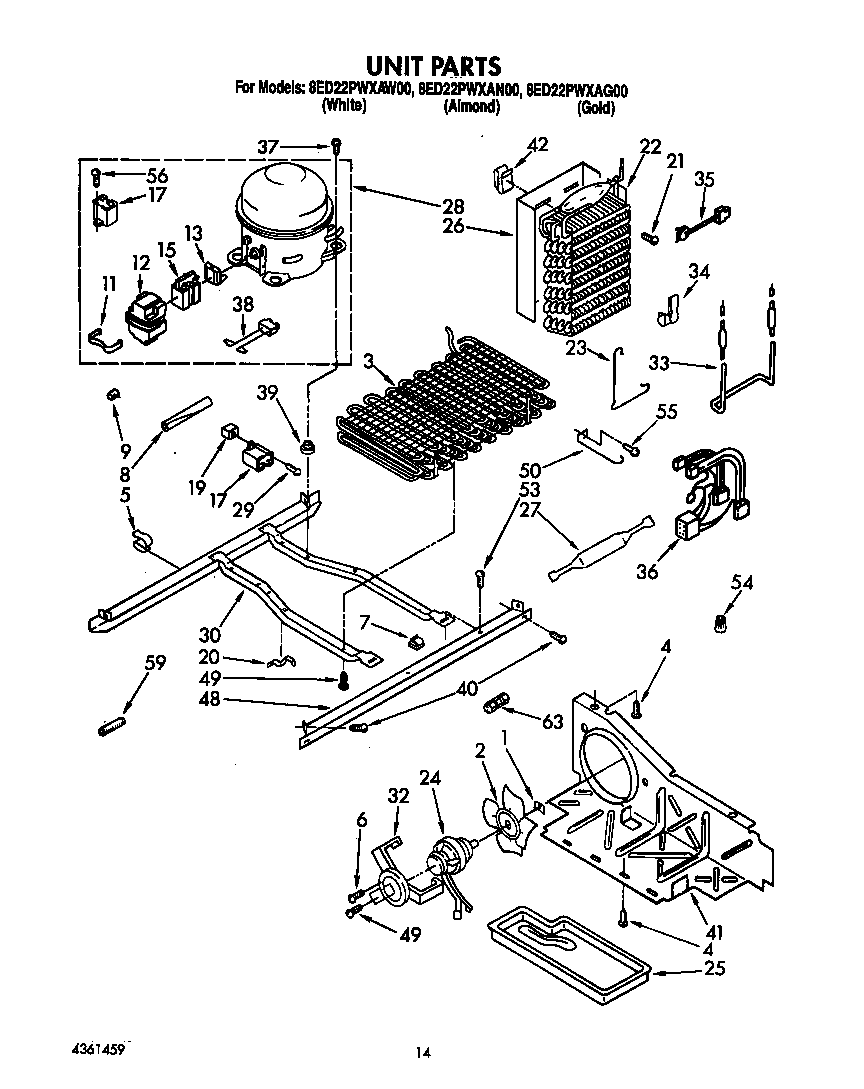 Whirlpool 8ED22PWXAW00 unit diagram