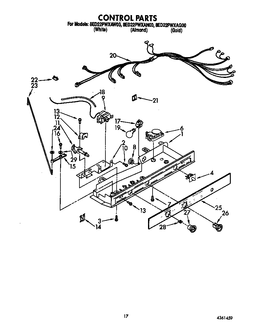 Whirlpool 8ED22PWXAW00 control diagram