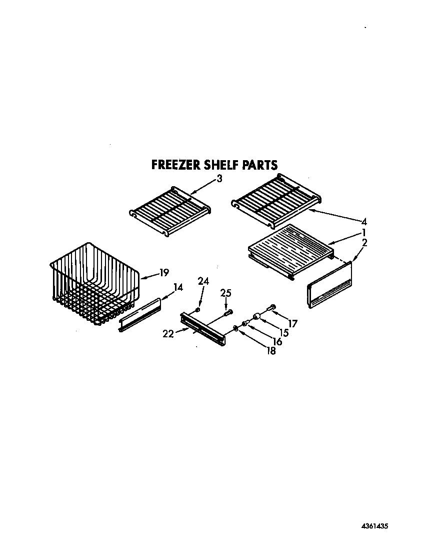 KitchenAid KSSS48DAW00 freezer shelf diagram