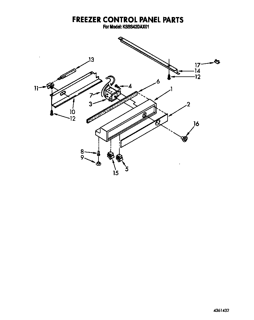 KitchenAid KSSS42DAX01 freezer control panel diagram