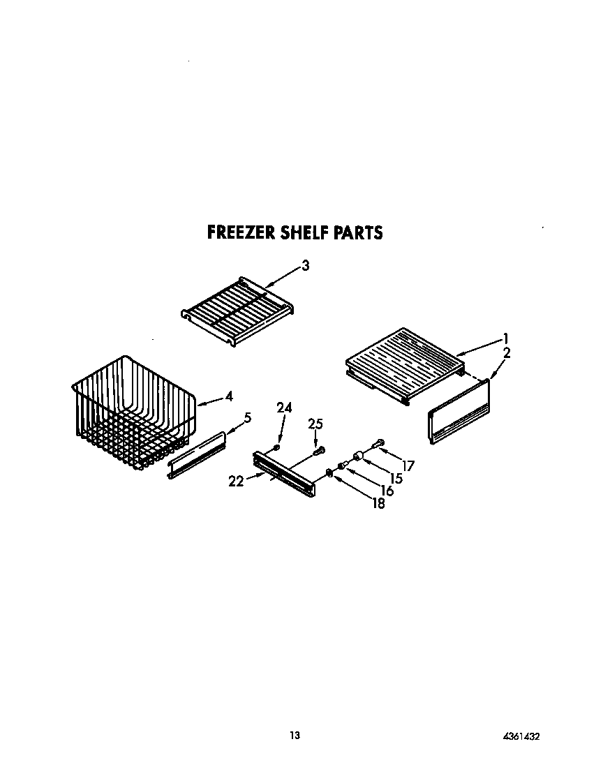KitchenAid KSSS42DAX01 freezer shelf diagram