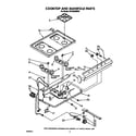 Whirlpool SF332BSRW6 cooktop and manifold diagram