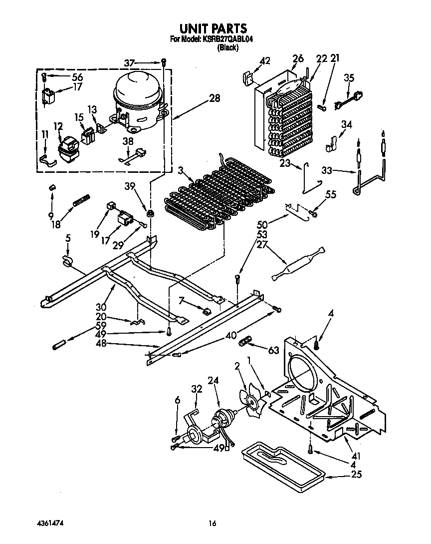 KitchenAid KSRB27QABL04 unit diagram
