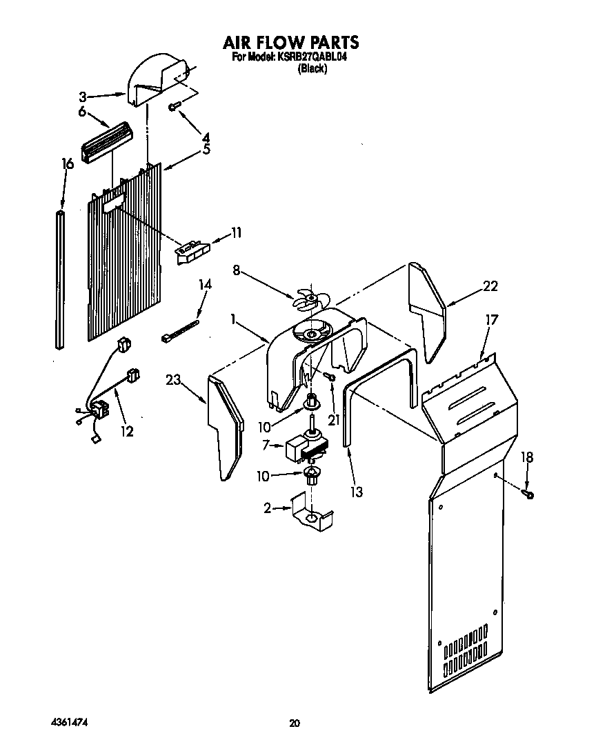 KitchenAid KSRB27QABL04 air flow diagram