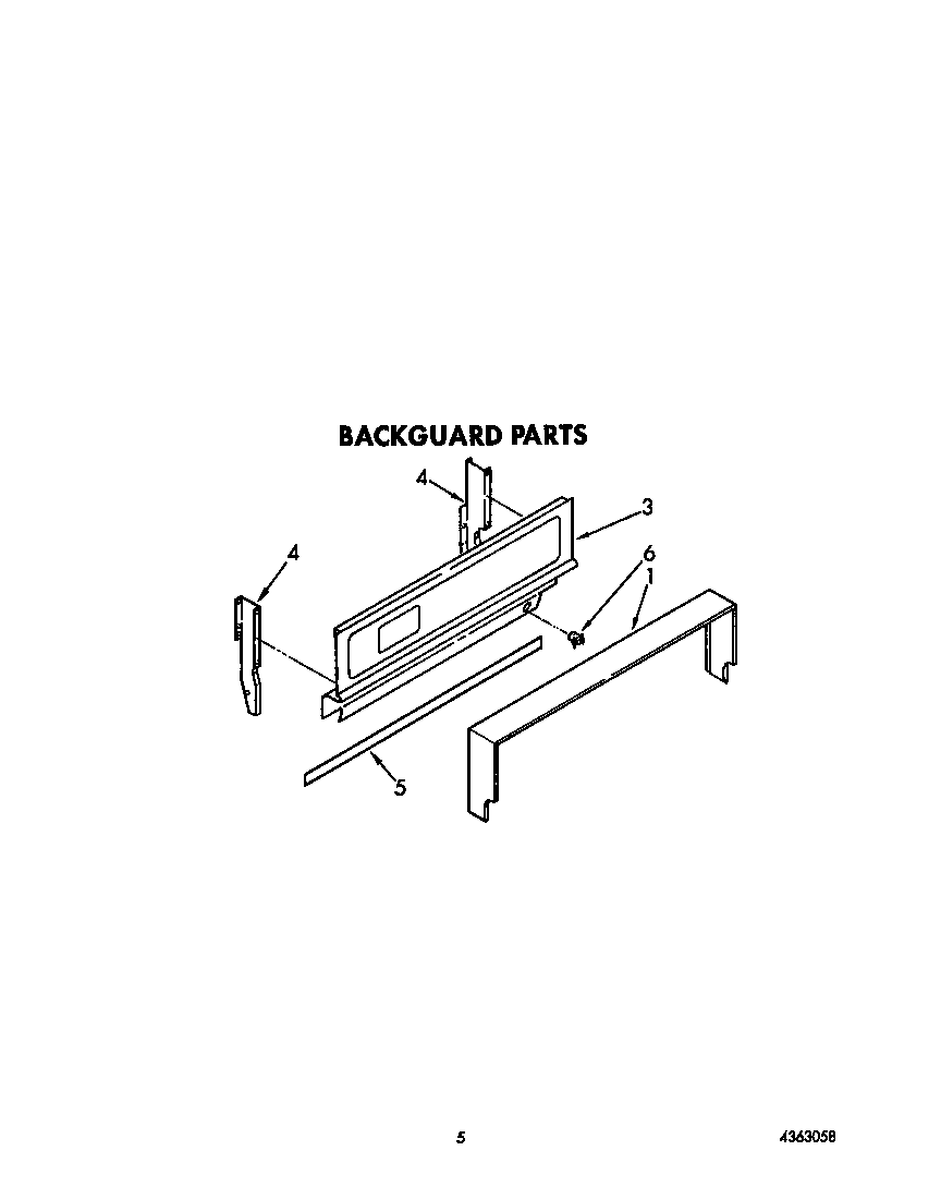 Roper FGP215VW5 backguard diagram