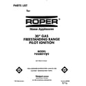 Roper FGS385VW2 front cover diagram