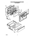Whirlpool SM988PESW7 oven door and drawer diagram