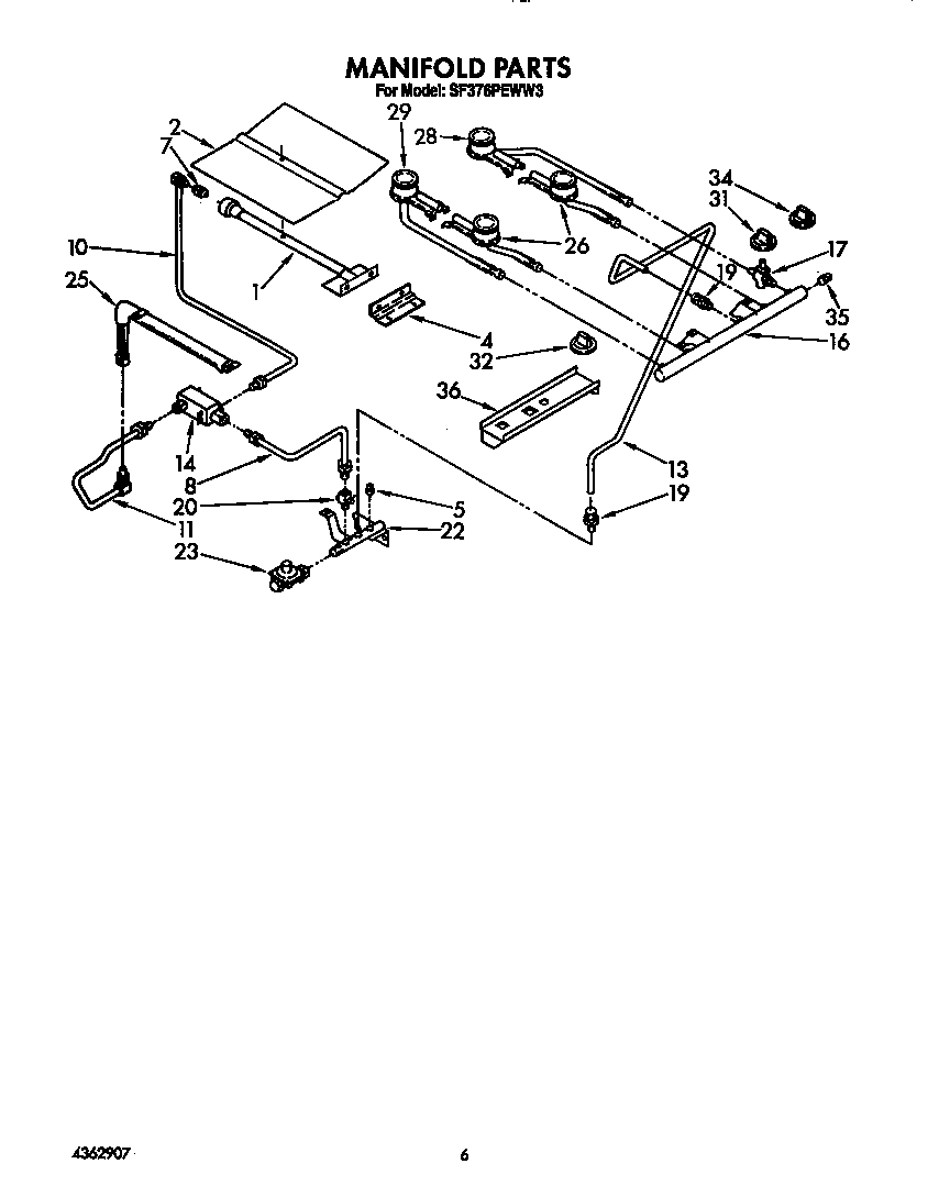 Whirlpool SF376PEWW3 manifold diagram