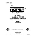 Roper SGS395XX0 front cover diagram