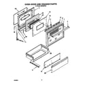 Roper SGS395XX0 oven door and drawer diagram