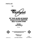 Whirlpool SS373PEXT0 front cover diagram