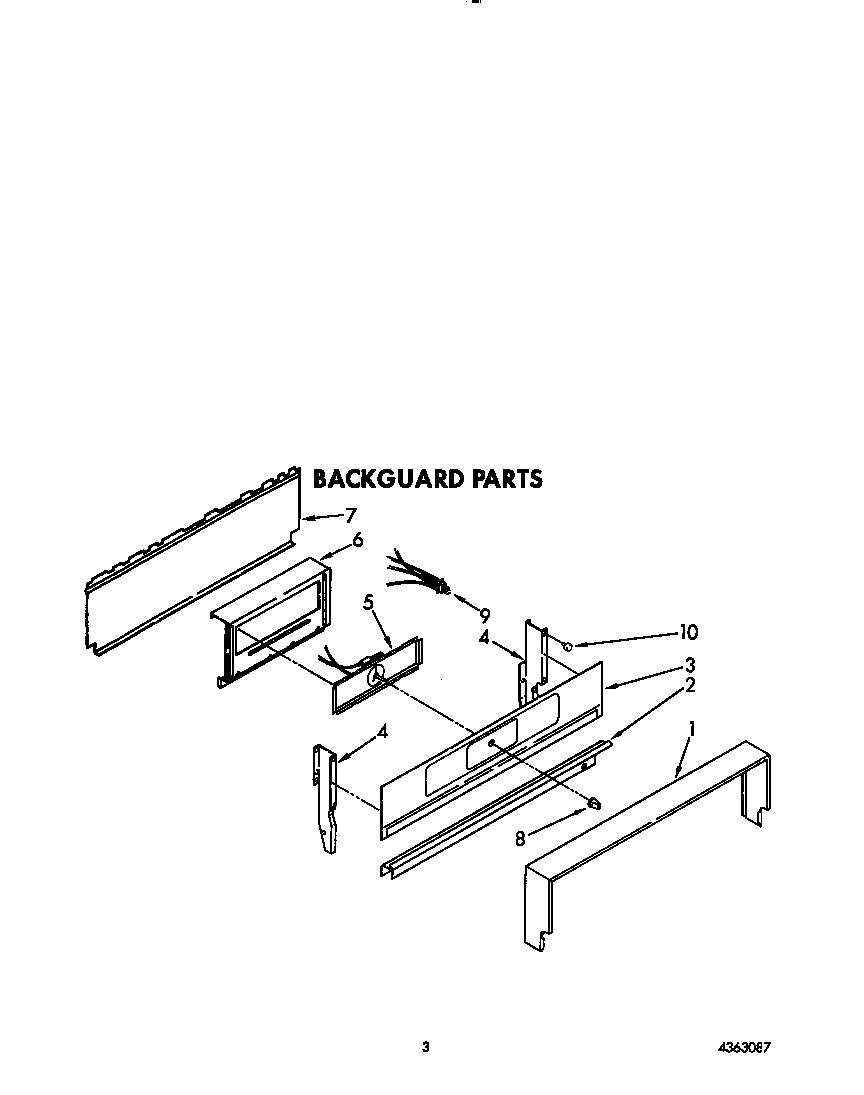 Whirlpool TGR51W0WW2 backguard diagram