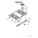Roper FGP357YW0 cooktop diagram