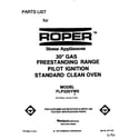 Roper FLP320YW0 front cover diagram