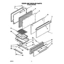 Roper FGP310YW0 door and broiler diagram
