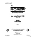 Roper BGP430WB0 front cover diagram