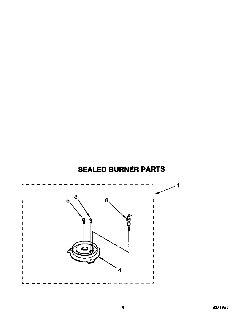 Roper FGP357YW1 sealed burner diagram