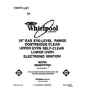 Whirlpool SE960PEYW2 front cover diagram