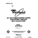 Whirlpool SF385PEYW0 front cover diagram