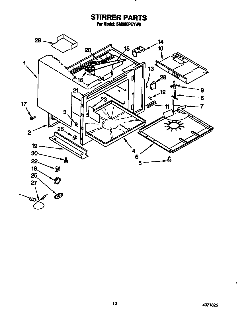 Whirlpool SM980PEYW0 stirrer diagram