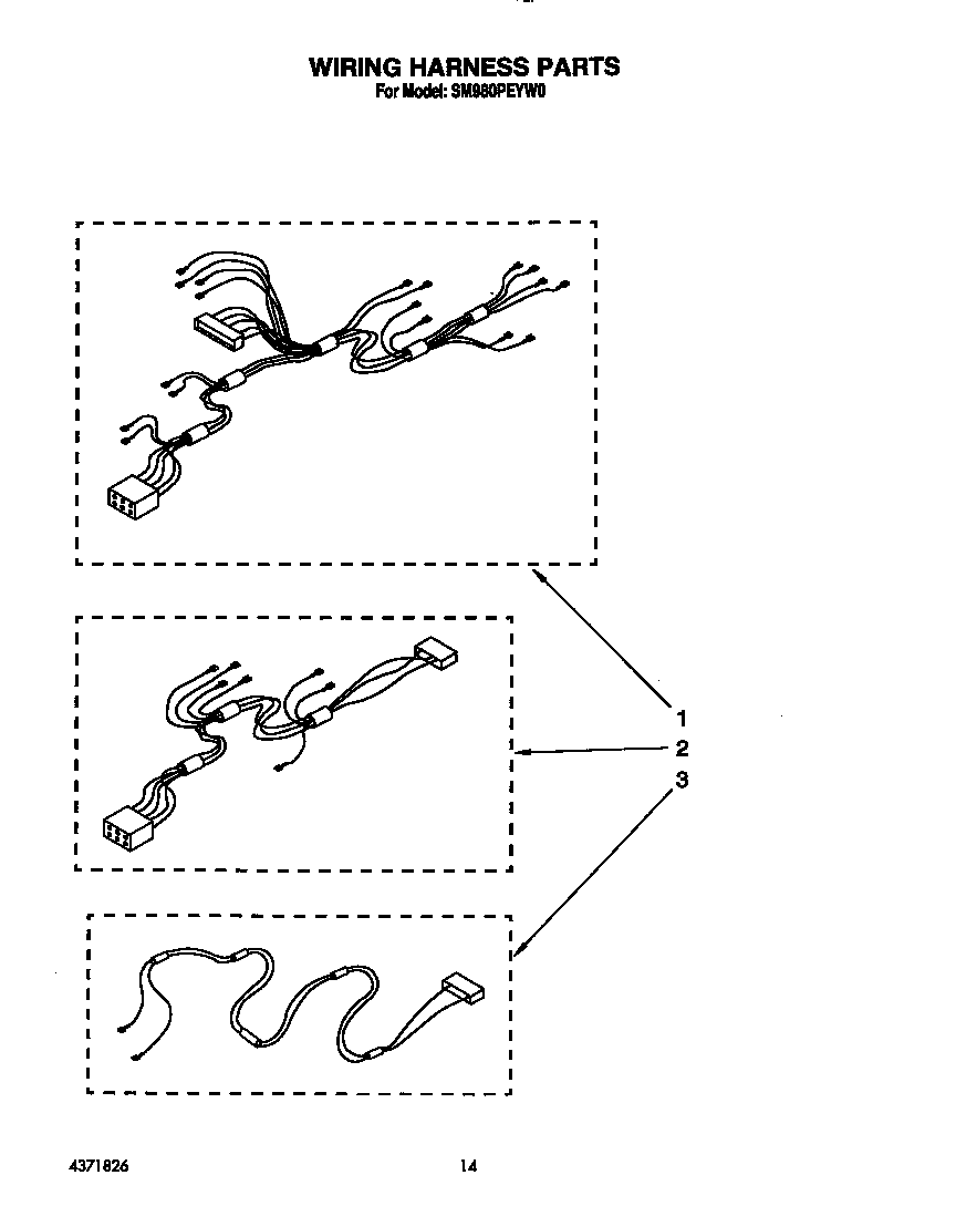 Whirlpool SM980PEYW0 wiring harness diagram