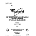 Whirlpool SF317PCYW0 front cover diagram
