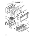 Whirlpool SF317PCYW0 door and broiler diagram