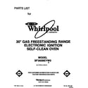 Whirlpool SF365BEYW0 front cover diagram
