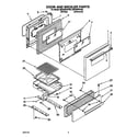 Whirlpool 8SF302PSYW0 door and broiler diagram