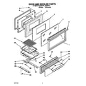 Roper FGC355YW1 door and broiler parts diagram