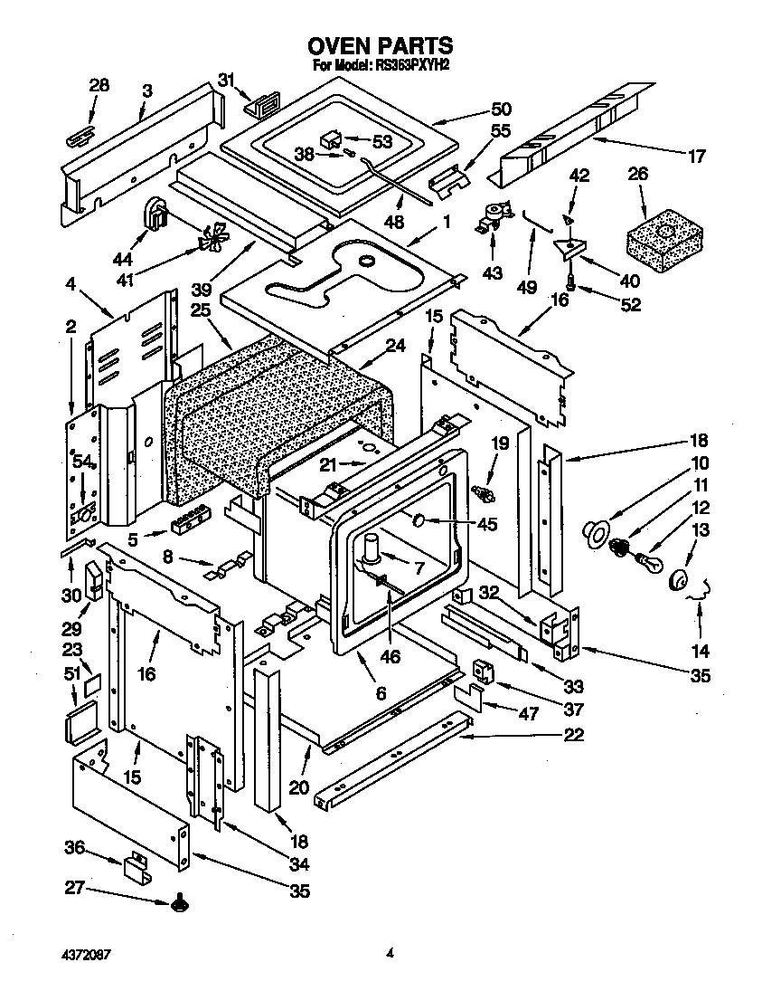 Whirlpool RS363PXYH2 main body diagram