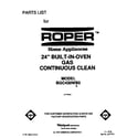 Roper BGC430WB0 front cover diagram