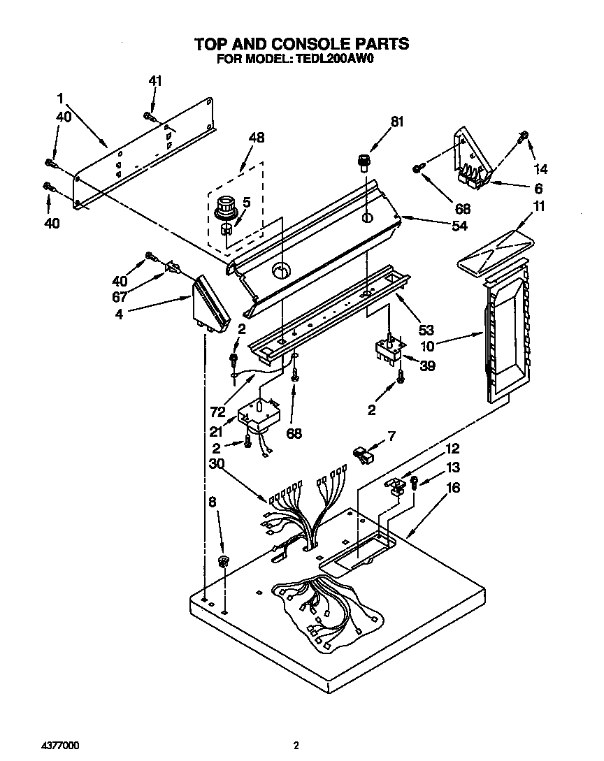Whirlpool TEDL200AW0 null diagram