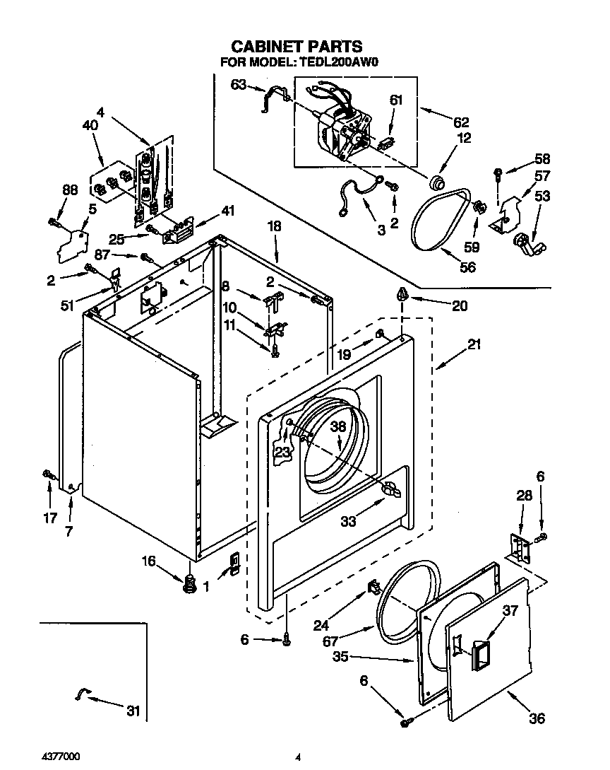 Whirlpool TEDL200AW0 null diagram