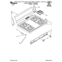 Whirlpool SF3000SYW1 cooktop and control panel parts diagram