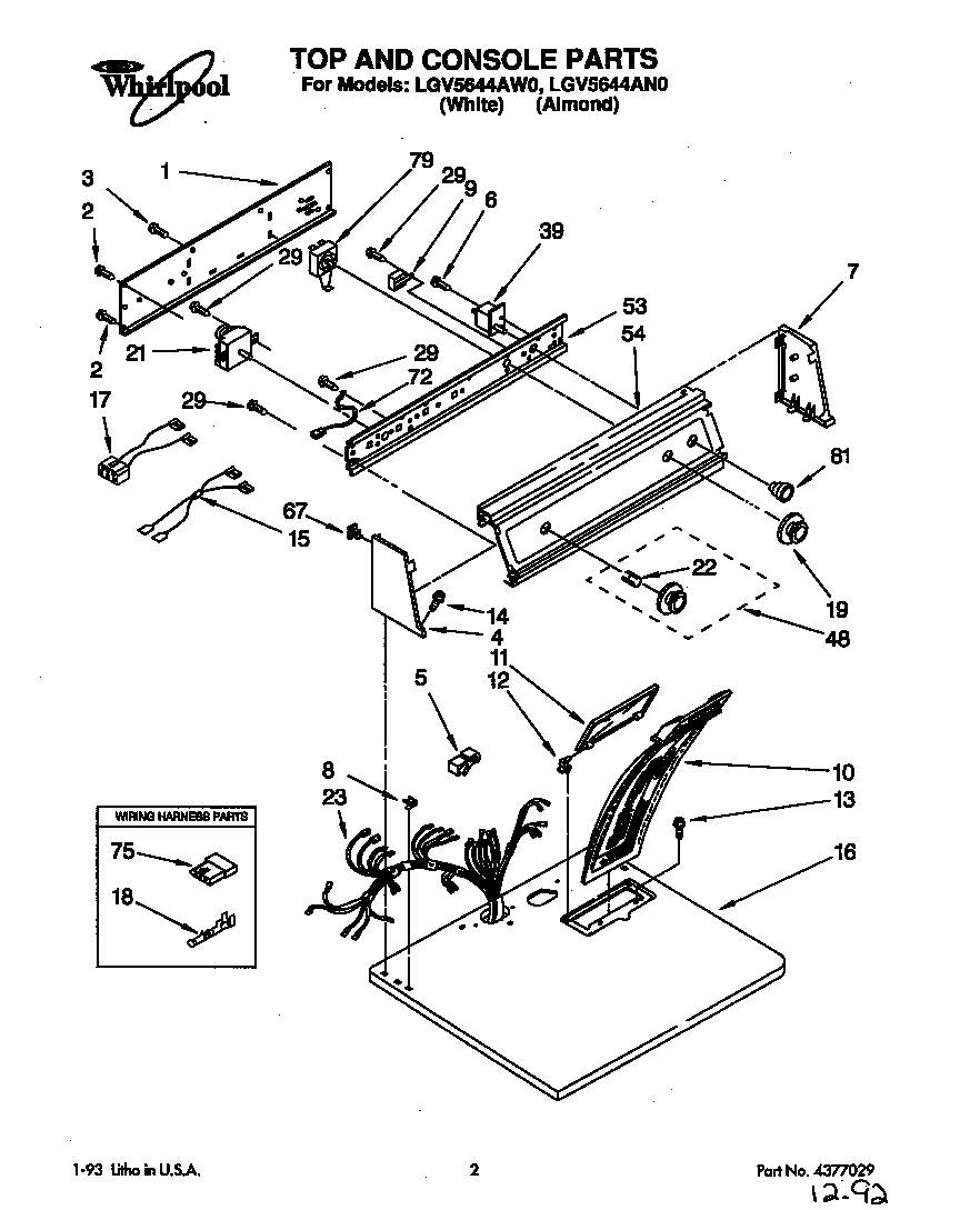 Whirlpool LGV5644AW0 null diagram