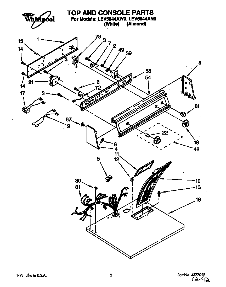 Whirlpool LEV5644AW0 null diagram
