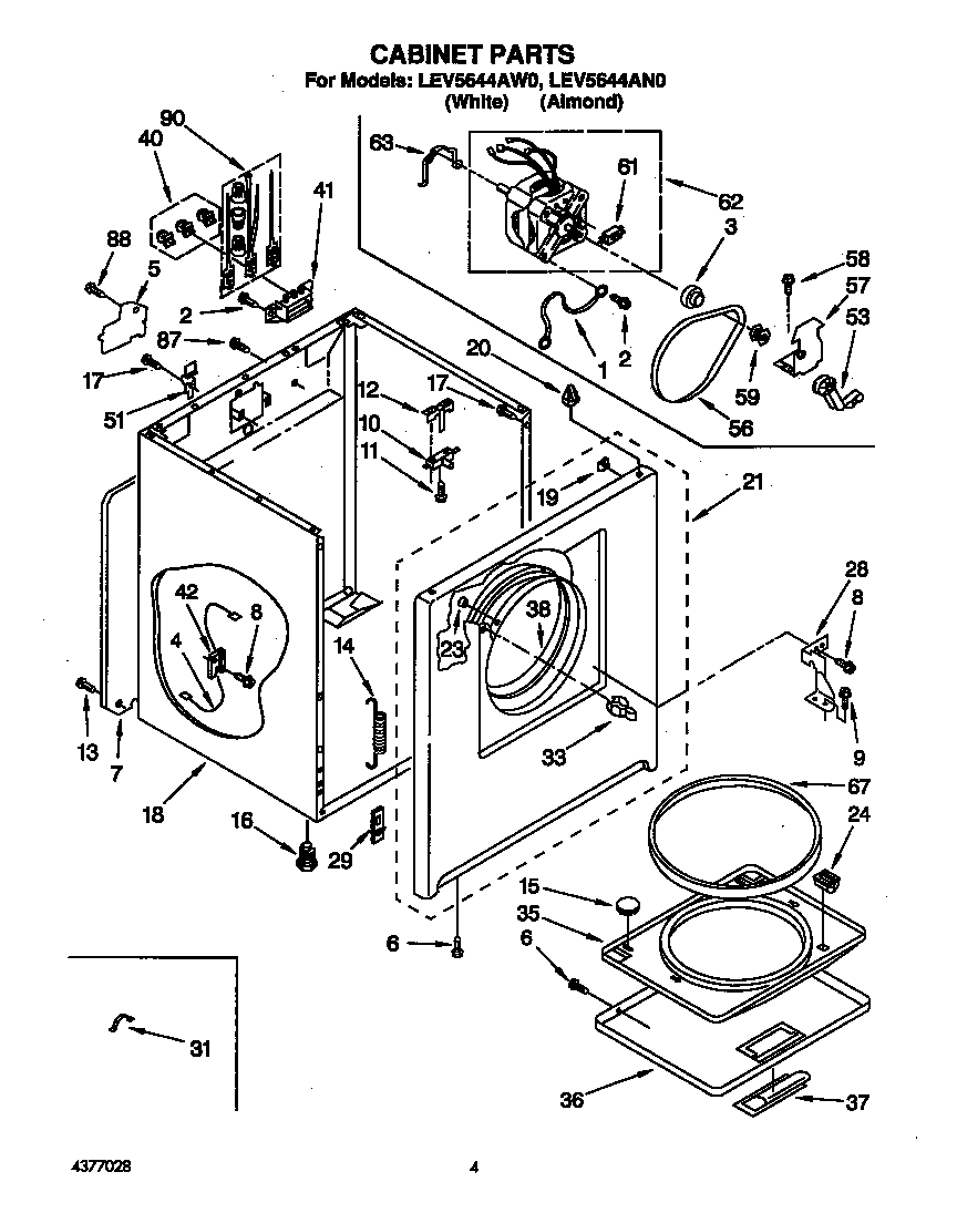 Whirlpool LEV5644AW0 null diagram