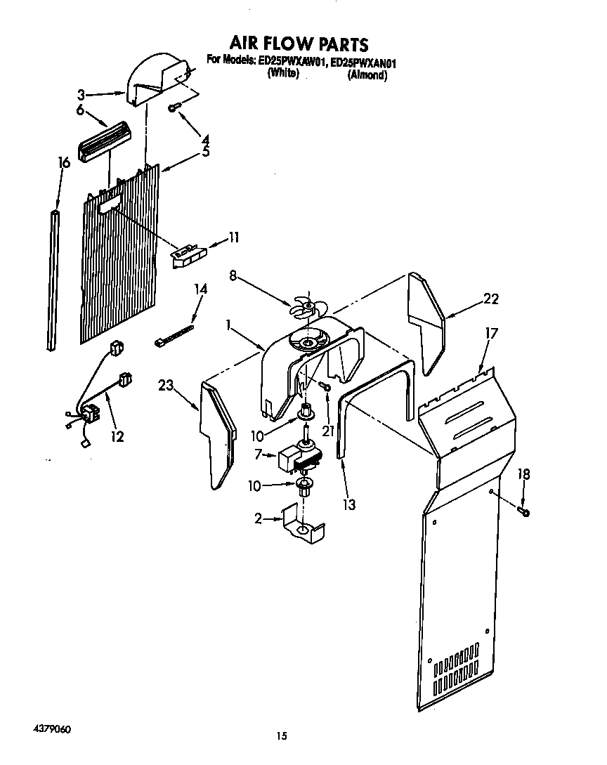 Whirlpool ED25PWXAW01 air flow diagram