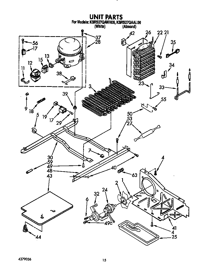 KitchenAid KSRS27QAWH06 unit diagram
