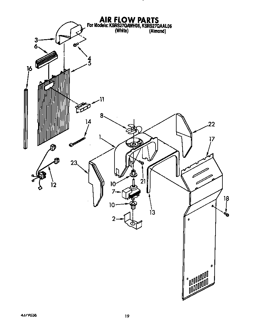 KitchenAid KSRS27QAWH06 air flow diagram