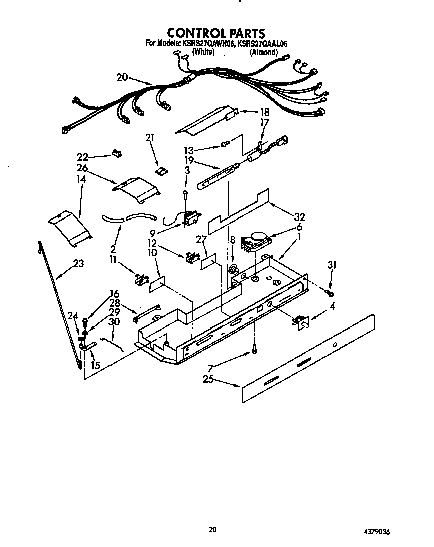 KitchenAid KSRS27QAWH06 control diagram