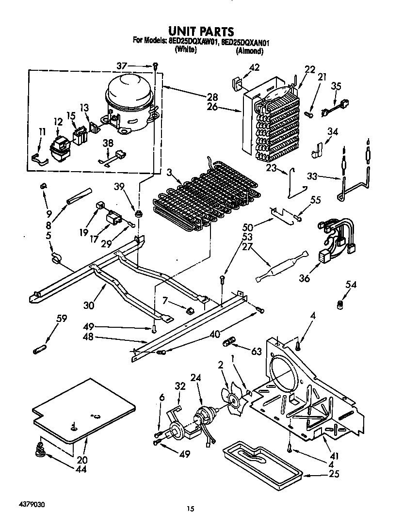 Whirlpool 8ED25DQXAW01 unit diagram