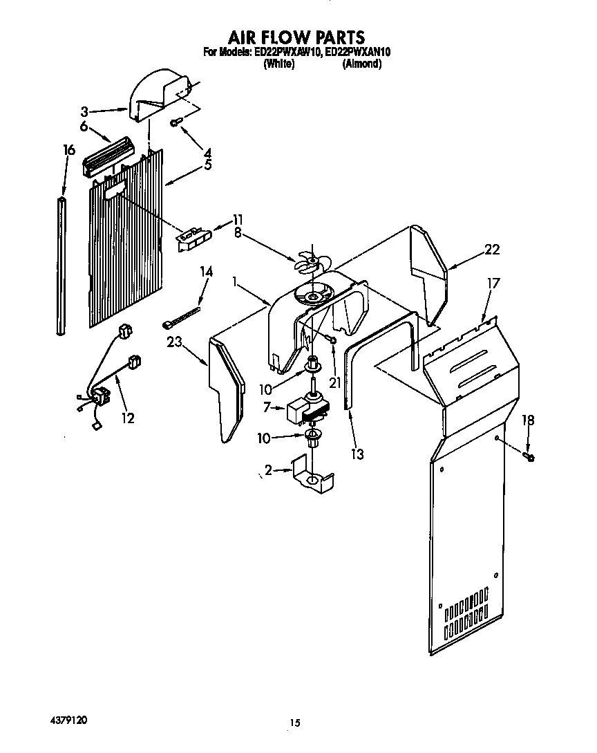 Whirlpool ED22PWXAW10 air flow diagram