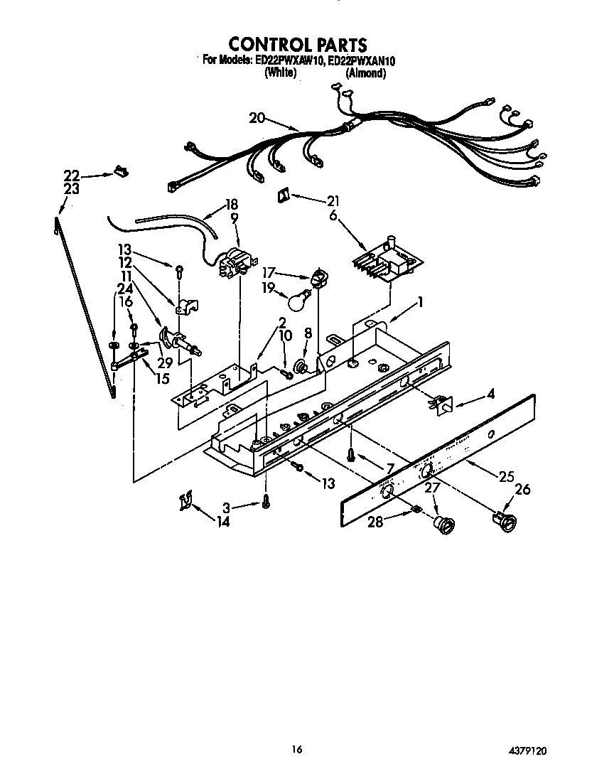 Whirlpool ED22PWXAW10 control diagram