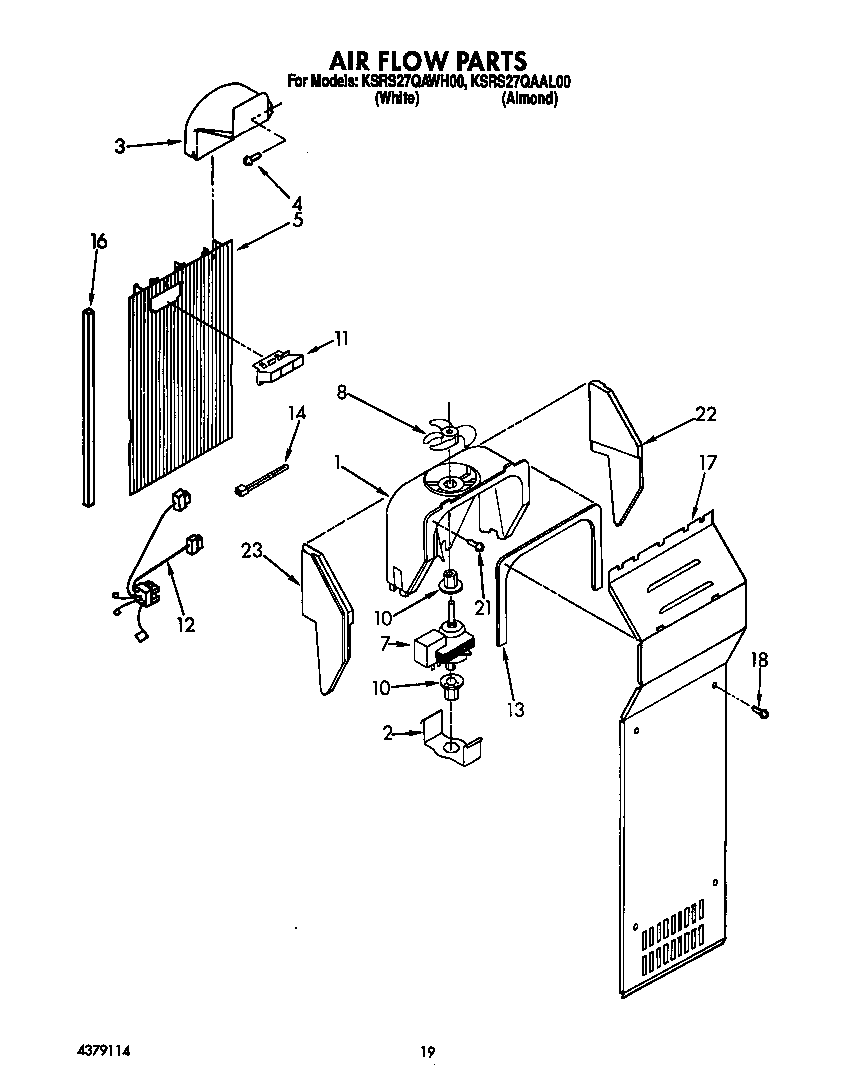 KitchenAid KSRS27QAWH00 air flow diagram