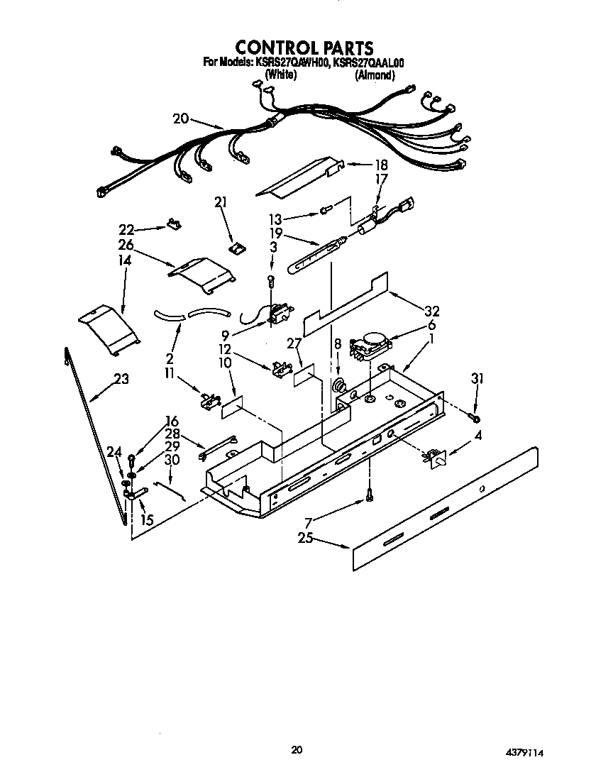 KitchenAid KSRS27QAWH00 control diagram