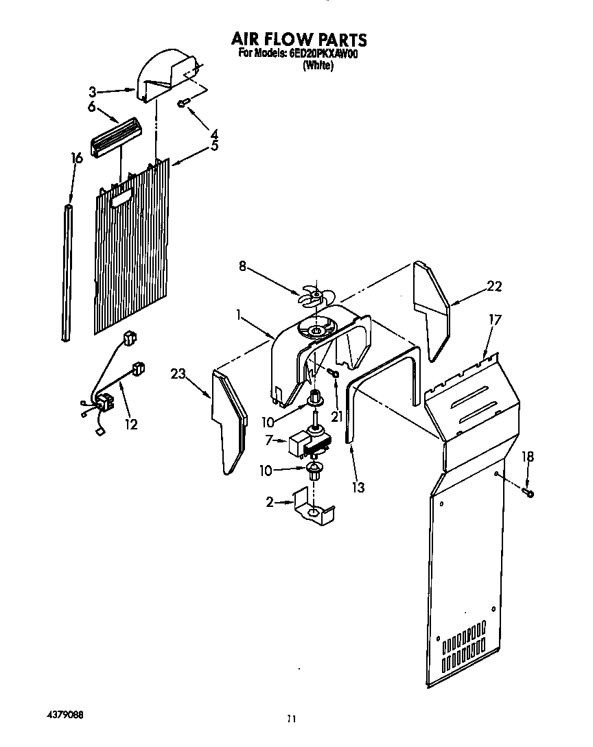 Whirlpool 6ED20PKXAW00 air flow diagram