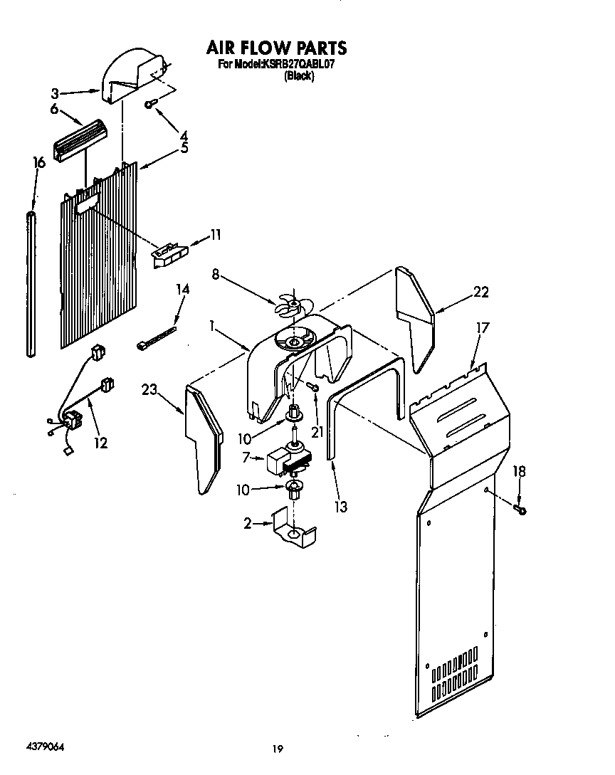 KitchenAid KSRB27QABL07 airflow diagram